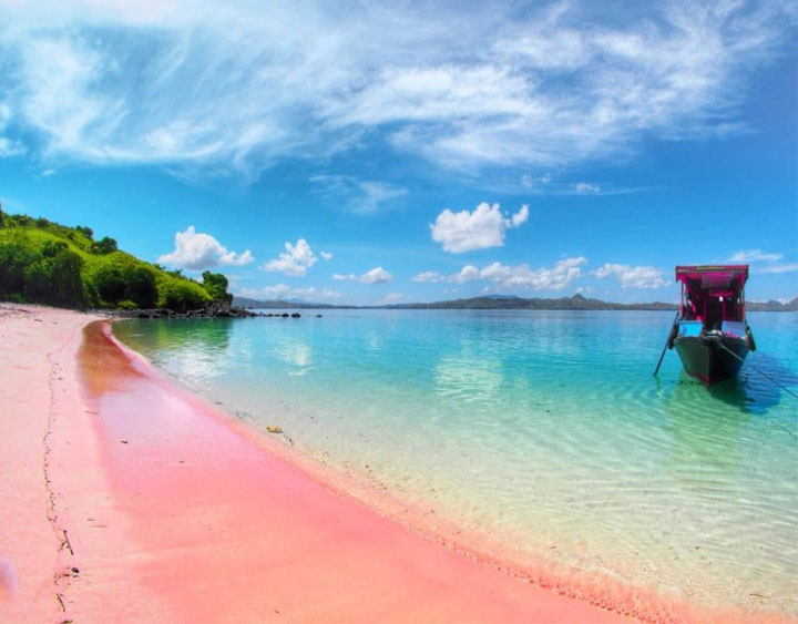 pink sandy beach